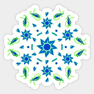 Blue Flower Circle 4 Sticker